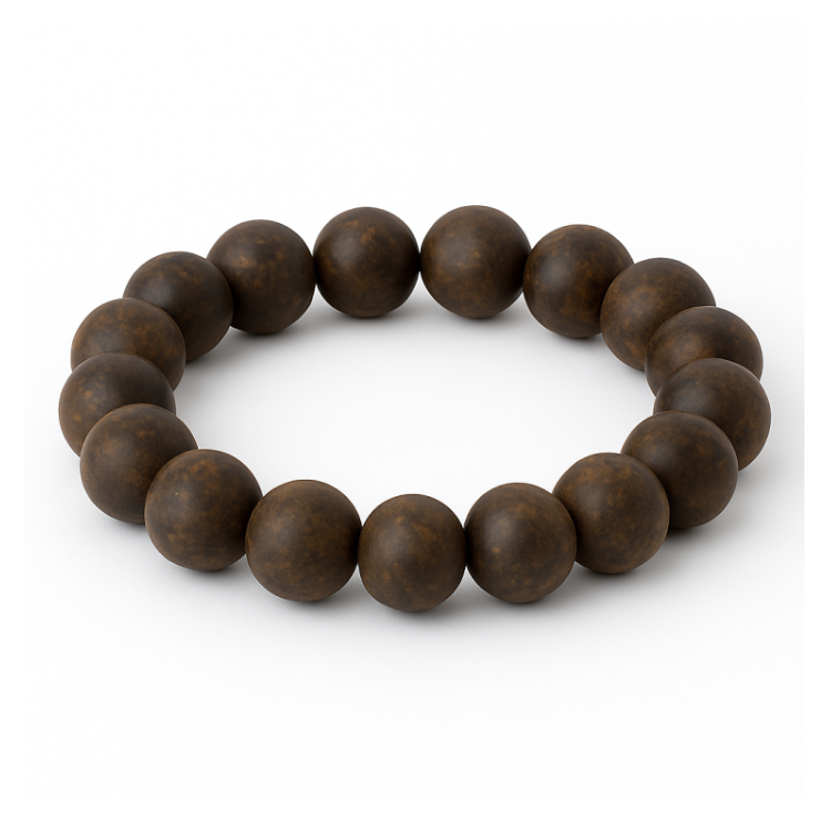 Natural matte bronzite stone beaded bracelet from T.M.J, 17cm, 6mm round beads, stylish and earthy jewelry accessory.