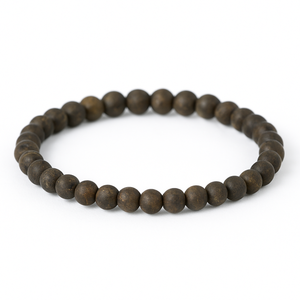 Natural matte bronzite stone beaded bracelet from T.M.J, featuring 6mm round beads on a stylish stretch bracelet.