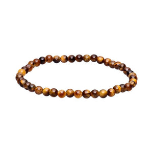 Tiger Eye and silver bead bracelet featuring 17mm and 4mm beads, crafted by T.M.J with natural stone and polished metal accents.