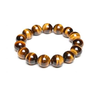 Tiger Eye and silver bead bracelet featuring 17mm and 4mm beads from T.M.J, showcasing a stylish beaded jewelry design.