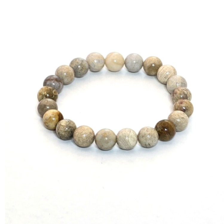 T.M.J bead bracelet featuring 17mm and 6mm chrysanthemum beads, symbolizing positivity and joyous energy.