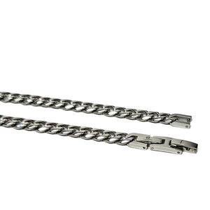 Men’s 5mm stainless steel curb chain necklace by T.M.J, featuring a durable and stylish design with a polished finish.