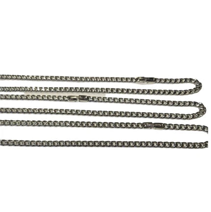 Men’s 5mm stainless steel curb chain necklace by T.M.J, showcasing a durable, polished chain with a classic curb link design.