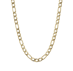 Polished stainless steel Figaro neck chain by T.M.J, 50cm silver chain with classic patterned links for men and women.