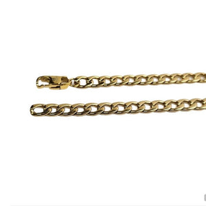 Men’s 5mm hypoallergenic gold-plated stainless steel curb chain necklace, 50cm, by T.M.J, featuring a durable and stylish design.