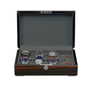 Ring & Jewellery Box set: luxury 6 slot watch display box and jewellery organiser