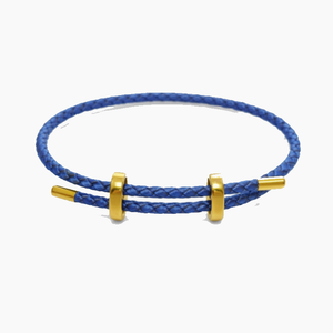 Genuine 4mm red braided leather bracelet by T.M.J with gold-tone accents, featuring a stylish and durable leather wrist accessory.