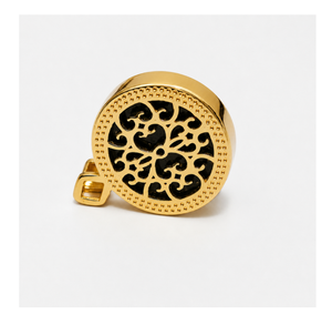 Sterling silver and gold pendant with vibrant lapis lazuli stone, featuring intricate design, from T.M.J's Alexandria collection.