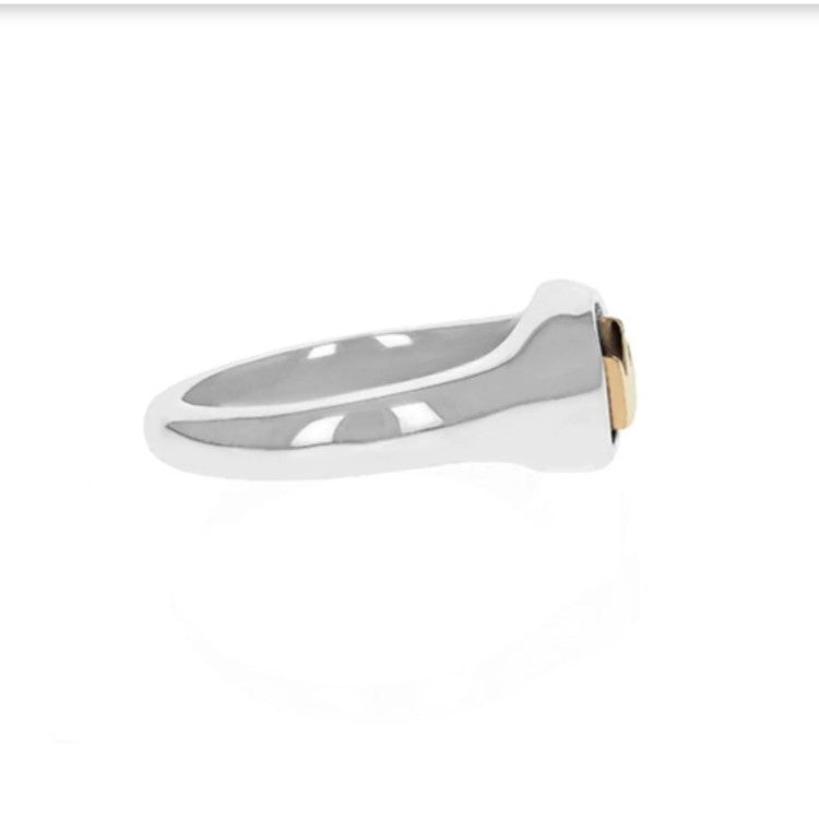 T.M.J Baby King Signet Sterling Silver 18k Ring, showcasing a detailed silver ring with a regal design and polished finish.