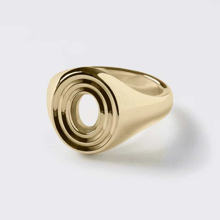 Sterling silver oval ring from Vanguard Kyoto collection by T.M.J, featuring a polished silver band with a smooth oval design.