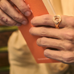 Sterling silver oval ring from Vanguard Kyoto collection by T.M.J, featuring a sleek, polished design.