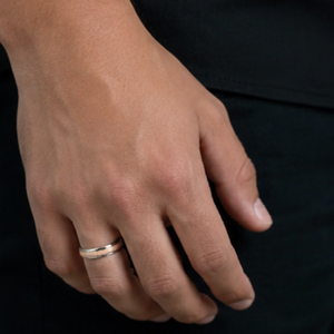 T.M.J The Tsuchi Band 6mm Damascus stainless steel ring with exclusive Damascus pattern and a sleek, modern design.
