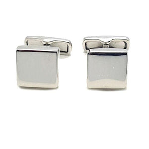 Classic Gentleman Set: sterling silver engravable square cufflinks