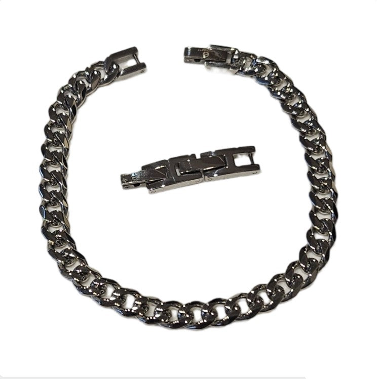 Men’s 7mm Hypoallergenic Cuban Rounded Edge Stainless Steel Bracelet