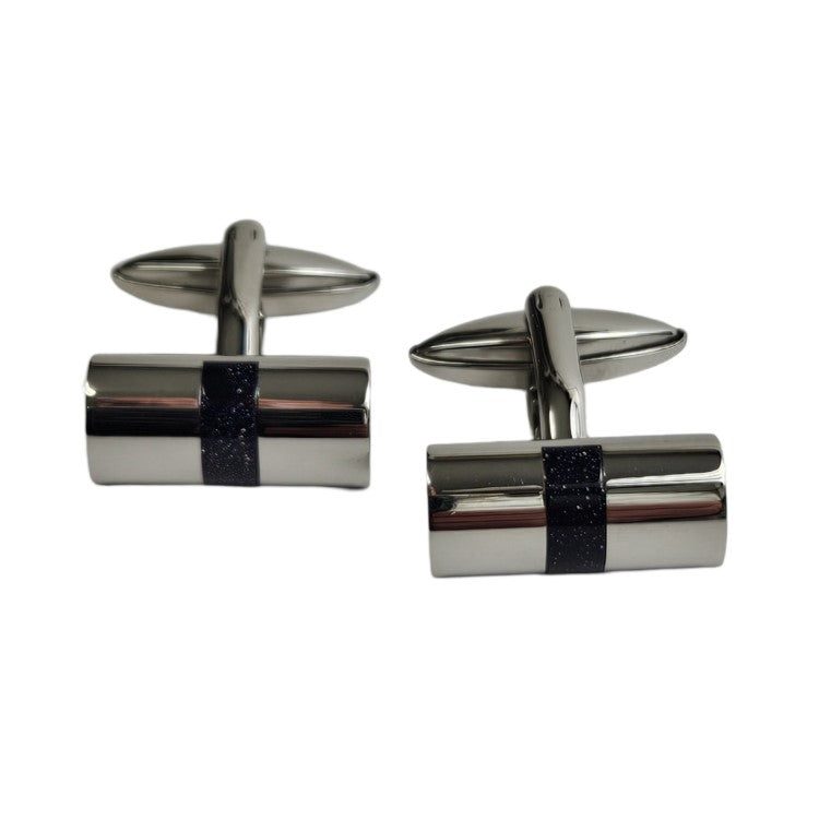 Stainless Steel Cufflinks with Sandstone – Timeless Elegance with a Natural Touch