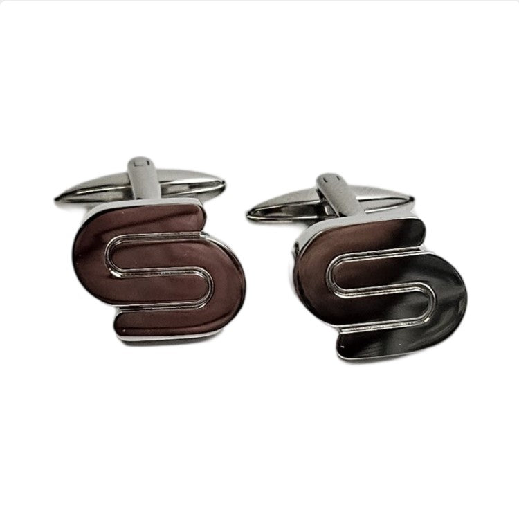 Stainless Steel "S" Cufflinks – Sleek, Bold, and Timeless