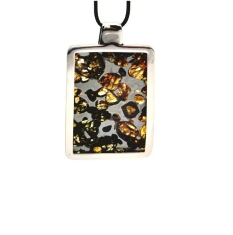 Pallasite Meteorite Sterling Silver Pendant