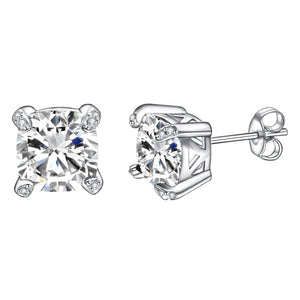Men’s 8mm cubic zirconia sterling silver stud earrings by TMJ, featuring sparkling gemstone accents and classic earring design.