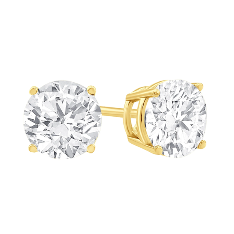 Sterling silver TMJ cubic zirconia stud earrings for women and men, hypoallergenic round cut, available in 4mm to 8mm sizes.