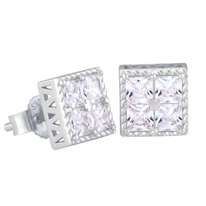 Men’s gold-plated 925 sterling silver oversized stud earrings by TMJ featuring bold, shiny metallic earrings with a sleek design.