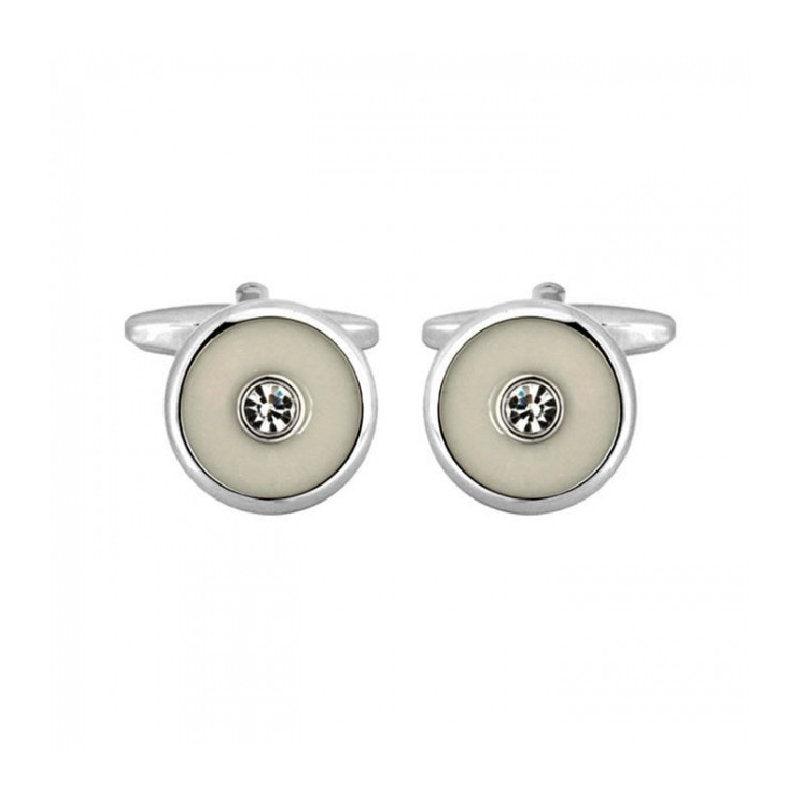 Dalaco Round Ivory with Centre Crystal Rhodium Plated CufflinksIvory Enamel Cufflinks with Center Crystal Stone – A Perfect Blend of Elegance and Durability
Add a touch of sophisticated contrast to your collection with these IvoEnamel cufflinksDalacoTheodore Men's JewelryDalaco Round Ivory
