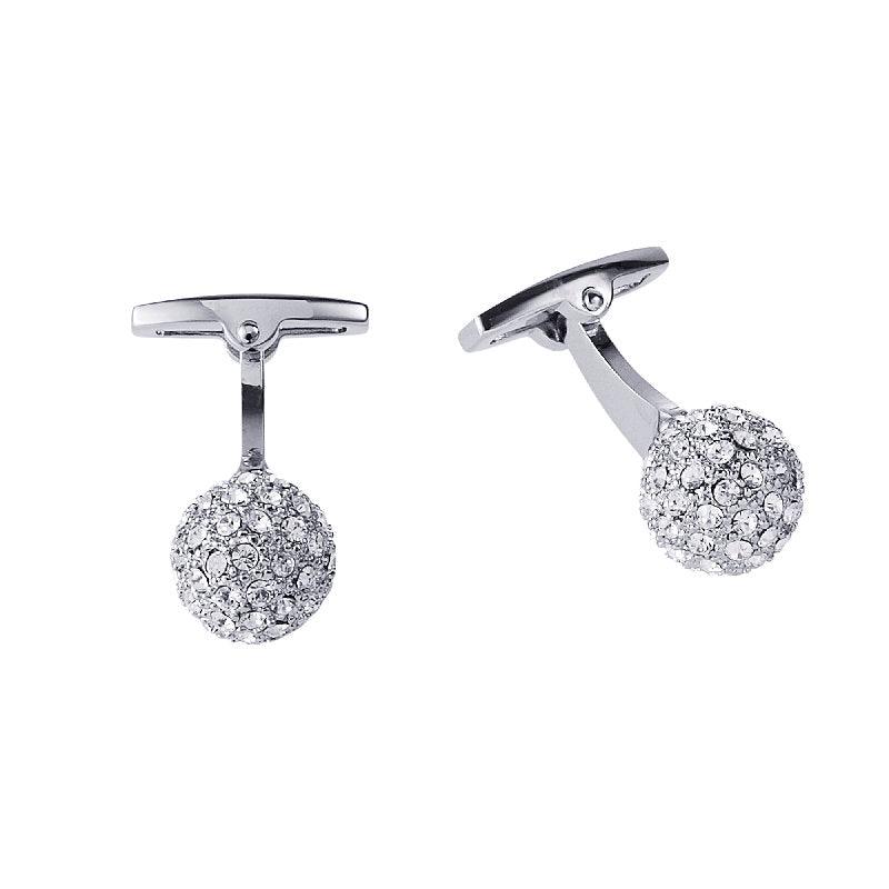 Rhodium-Plated Crystal Ball Cufflinks with White Crystal InlaySophisticated Rhodium-Plated Crystal Ball Cufflinks with White Crystal Inlay
Elevate your style with these designer cufflinks, offering sophistication at an affordabCrystal cufflinksT.M.JTheodore Men's JewelryRhodium-Plated Crystal