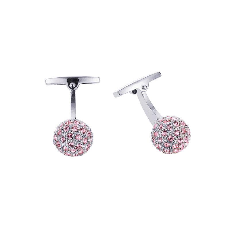 Rhodium Pink Crystal Ball CufflinksElegant Rhodium-Plated Cushion Case Cufflinks with Pink Crystal Inlay
Achieve designer style at an affordable price with these exquisite cufflinks. Featuring a cushiCrystal cufflinksT.M.JTheodore Men's JewelryRhodium Pink Crystal Ball