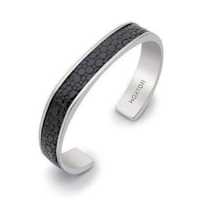Hoxton Sterling Silver Stingray Leather Cuff BangleThis bracelet will stand out on its own but will also look great stacked with other bracelets, it bring a glamorous yet sophisticated approach to the mix using this Sterling Silver braceletsHoxtonTheodore Men's JewelryHoxton Sterling Silver