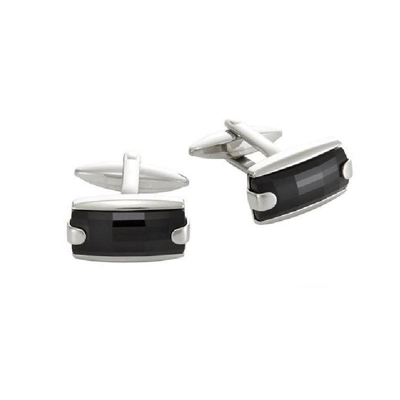 Polished Stainless Steel with Swarovski Jet Crystal CufflinksEnhance your accessory collection with these Stainless Steel Cufflinks featuring Black Swarovski Crystals. Designed to offer a designer look at an affordable price, Crystal cufflinksCudworthTheodore Men's JewelryPolished Stainless Steel