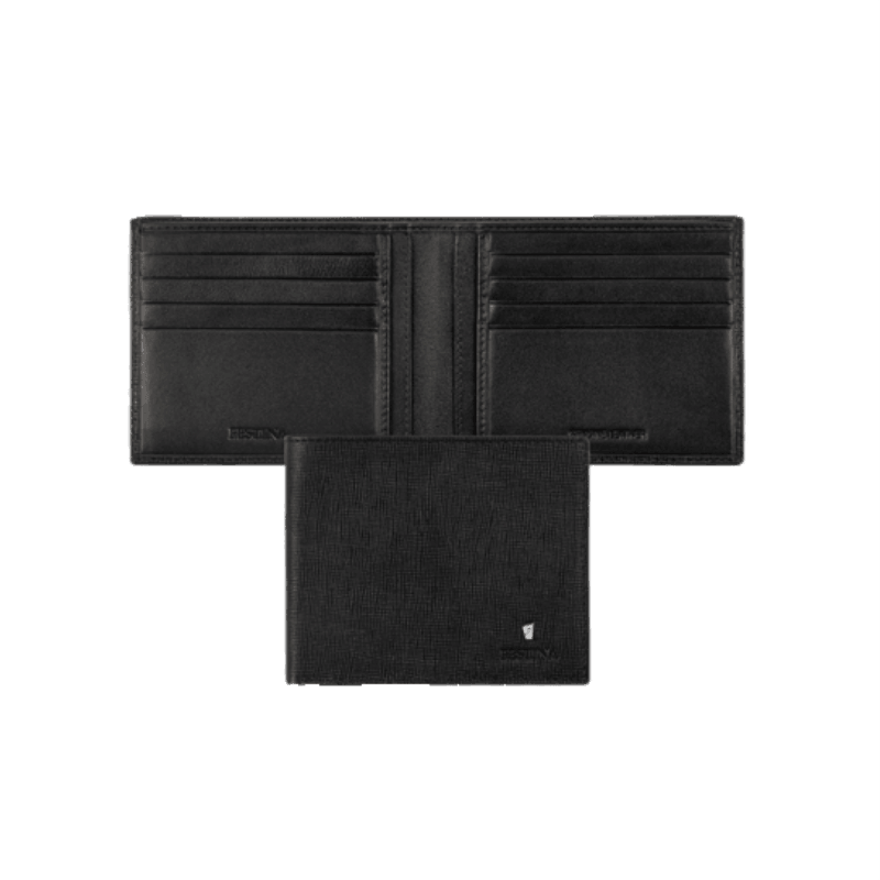 Black leather Festina Chronobike Wallet by Cudworth showing multiple card slots and a sleek, compact design.