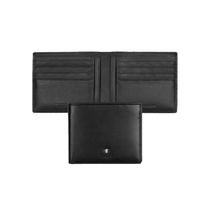 Black leather classical wallet by Festina, Cudworth, featuring multiple card slots and a sleek, traditional design.