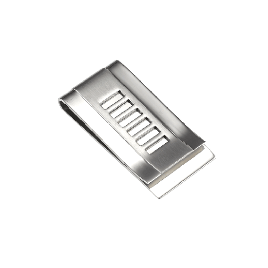 Cudworth stainless steel money clip and key ring with sleek, polished finish and compact design for secure cash and key storage.