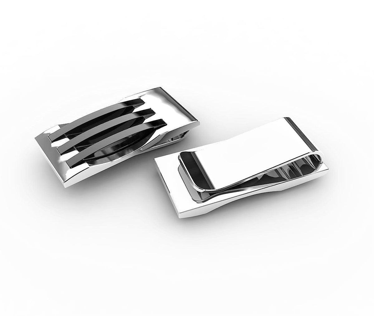Cudworth stainless steel money clip and key ring with sleek, polished finish, designed for holding cash and keys securely.