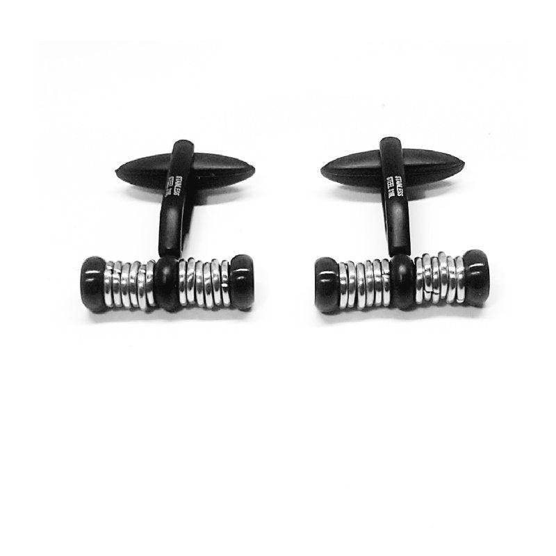 Cudworth stainless steel and ion plated cufflinks with sleek, polished design suitable for formal wear.