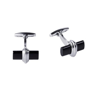 Timeless Art Deco Cudworth real onyx stone cufflinks with sleek, polished design for elegant men's accessories.