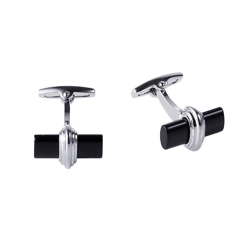Timeless Art Deco Cudworth real onyx stone cufflinks with sleek, polished design for elegant men's accessories.