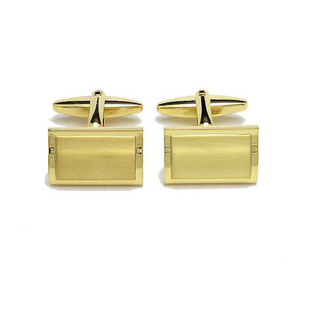 Dalaco luxury men's cufflinks gold plated rectangular design with polished finish