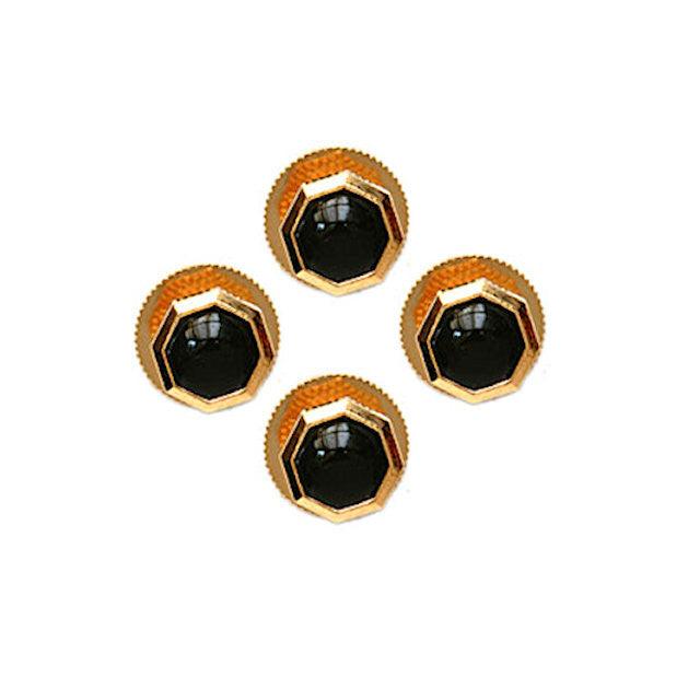 Dalaco onyx dress stud set featuring black onyx stones with gold-tone hexagonal settings