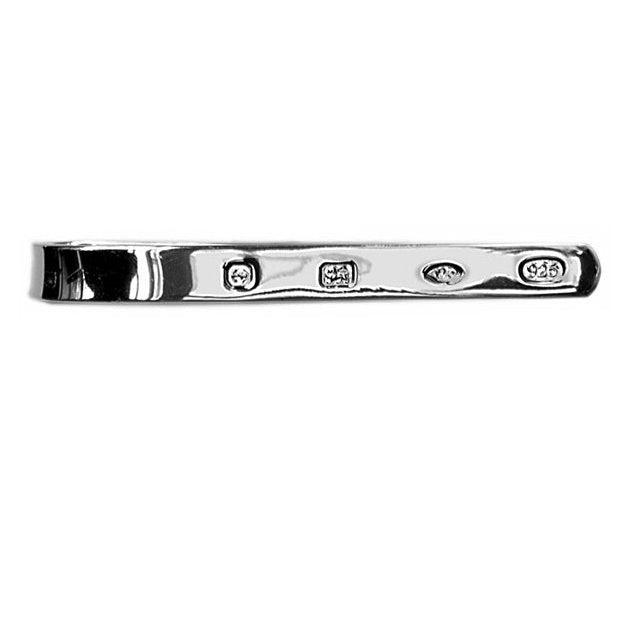 Dalaco sterling silver tie bar with hallmark stamps and polished finish for formal wear