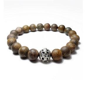 Natural matte bronzite stone beaded bracelet by T.M.J, featuring 6mm beads on a 17cm strand for a stylish accessory