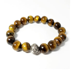 Brown Tiger Eye beaded bracelet featuring 12mm round stones from T.M.J, stylish and natural gemstone jewelry for wrist.