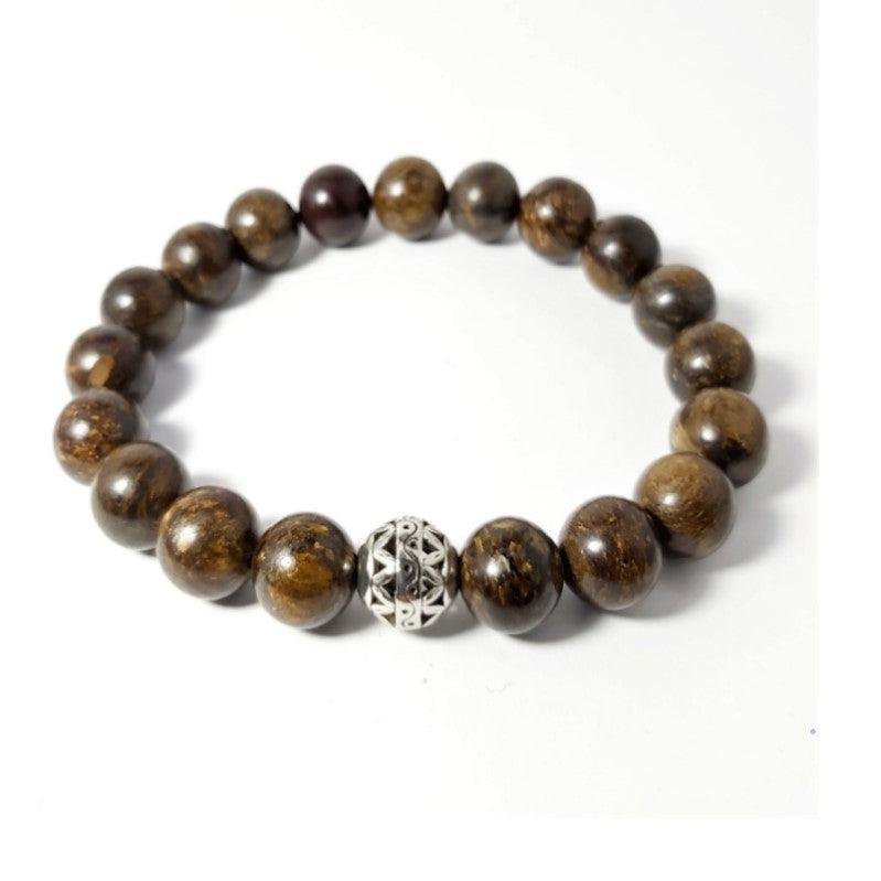 Natural bronzite stone beads bracelet by T.M.J, featuring small round beads on a 17cm beaded bracelet.