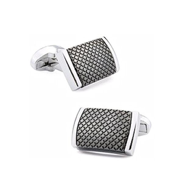 T.M.J Gunmetal Cufflinks for Men with plain metal design, featuring a sleek, polished gunmetal finish for formal attire.