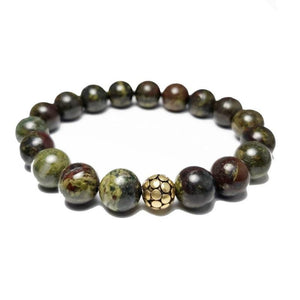 10mm Blood Stone Chalcedony Bead BraceletBloodstone &amp; Gold Plated Silver Bracelet
Elevate your style with this handcrafted bracelet, designed to blend the earthy elegance of Bloodstone with the luxuriouBead BraceletsT.M.JTheodore Men's JewelryBloodstone & Gold Plated Silver Bracelet