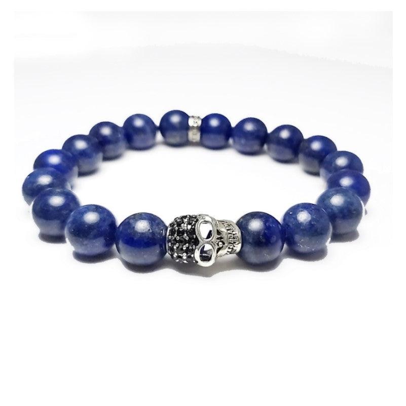 Blue Lapis Lazuli and Pave Skull BraceletLapis Lazuli is one of the most sought after stones in use since man's history began. Its deep, celestial blue remains the symbol of royalty and honour, gods and powBead BraceletsT.M.JTheodore Men's JewelryBlue Lapis Lazuli