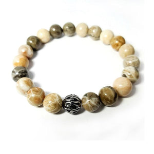 Chrysanthemum  Bracelet Symbolizes Positivity and Joyous EnergyIntroducing our Chrysanthemum elasticated bead bracelet, featuring stainless steel spacer bead. This handcrafted piece is a true work of art, offering a cool, sleek Bead BraceletsT.M.JTheodore Men's JewelryChrysanthemum elasticated bead bracelet