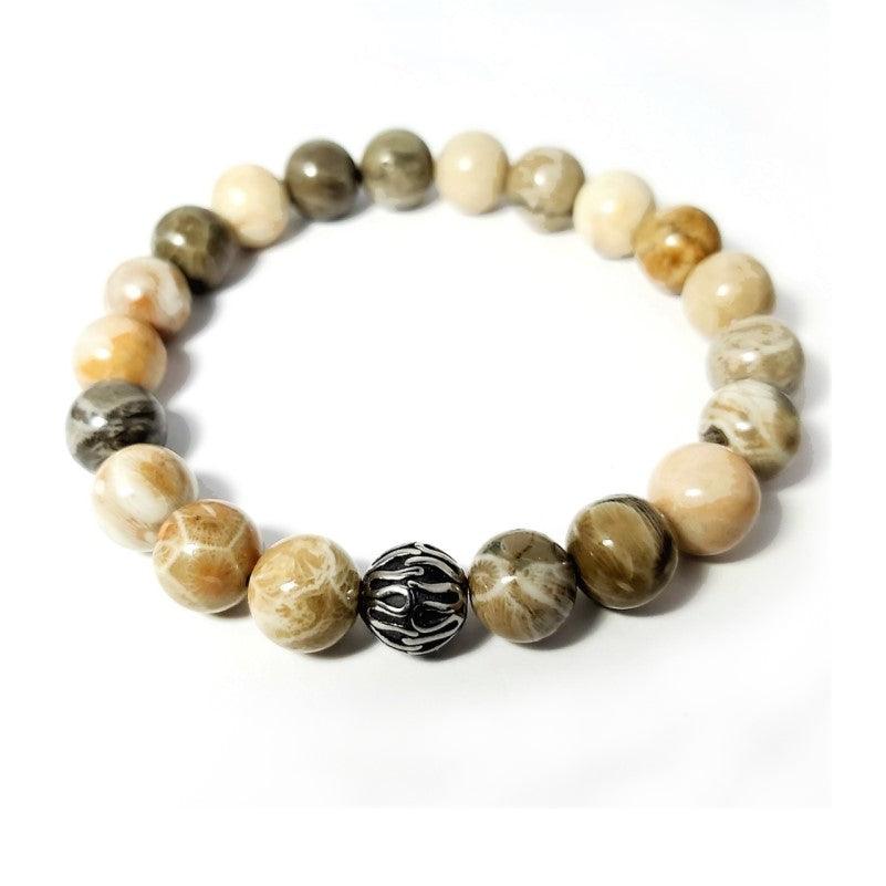 Chrysanthemum  Bracelet Symbolizes Positivity and Joyous EnergyIntroducing our Chrysanthemum elasticated bead bracelet, featuring stainless steel spacer bead. This handcrafted piece is a true work of art, offering a cool, sleek Bead BraceletsT.M.JTheodore Men's JewelryChrysanthemum elasticated bead bracelet