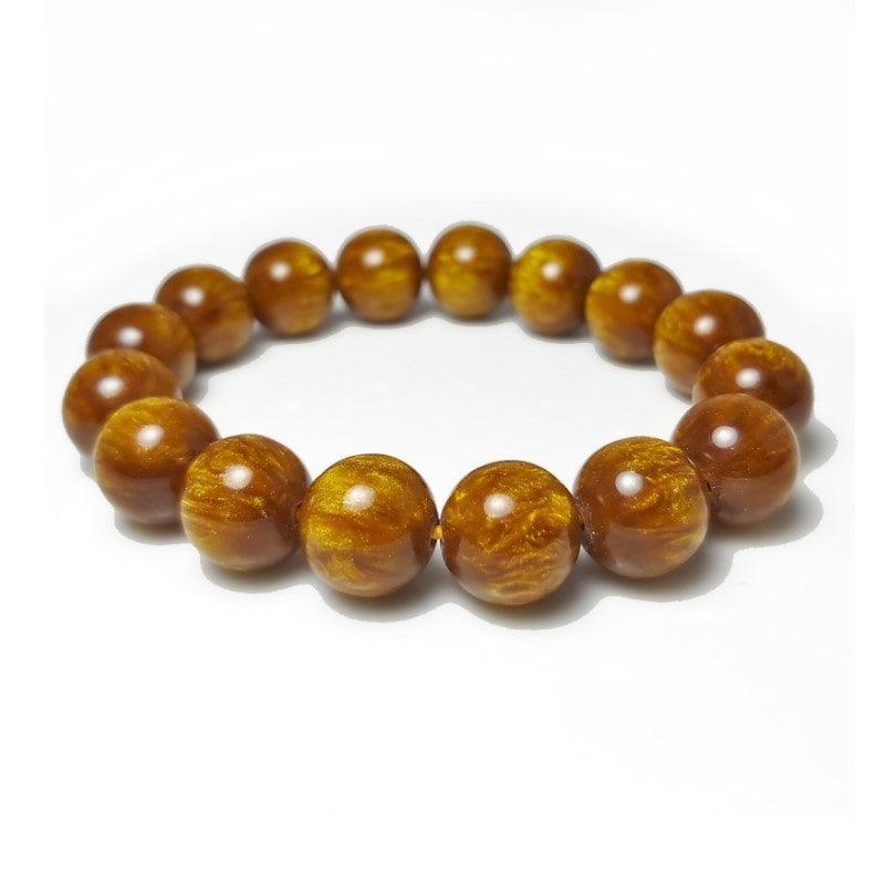 Golden Black Coral Sea Willow Beaded Bracelet 