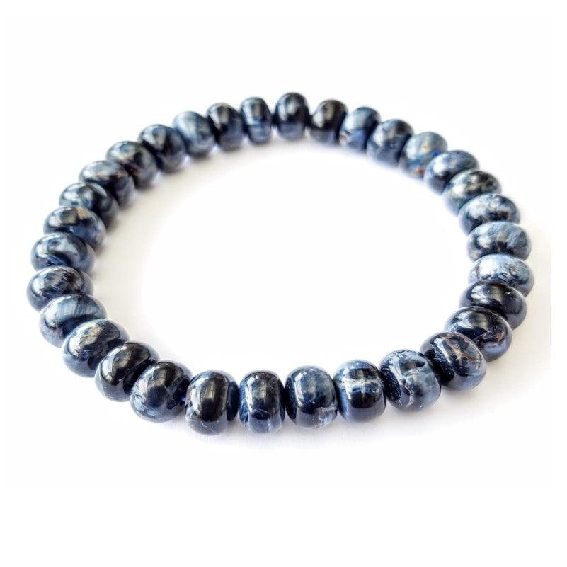 Namibia Natural Pietersite Rondells Gemstone Stone Bead BraceletPietersite is said to center on the spiritual being with the ability to ground an individual to the etheric body--the first or lowest layer in the "human energy fielBead BraceletsT.M.JTheodore Men's JewelryNamibia Natural Pietersite