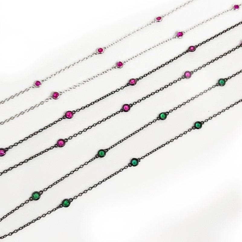Theodore Silver Assorted Cubic Zirconia Necklace - Theodore Designs